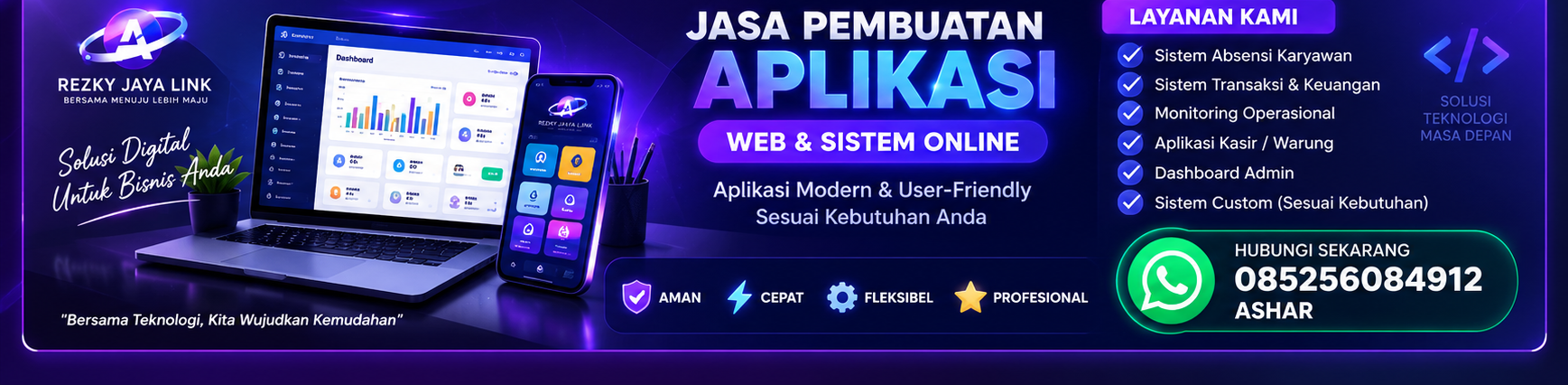 Jasa Pembuatan Aplikasi Web dan Sistem Online oleh Ashar